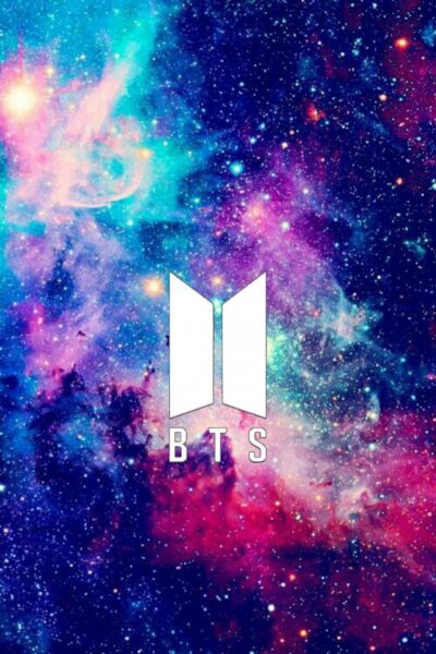Hình ảnh logo BTS đẹp trên nền galaxy