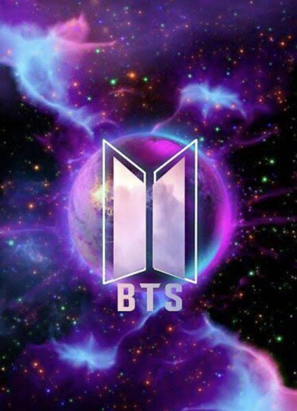 Hình logo BTS nền galaxy đẹp, độc đáo