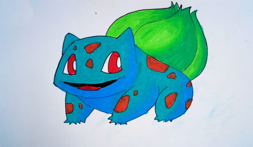 Hình vẽ Pokemon màu xanh