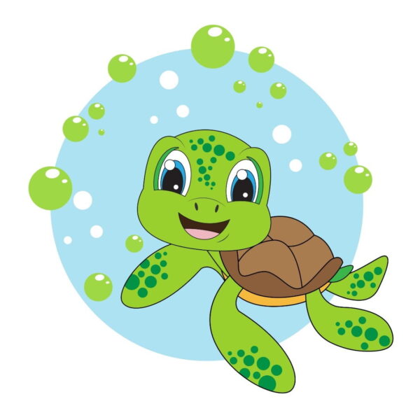 Hình vẽ Rùa con tô màu dễ thương