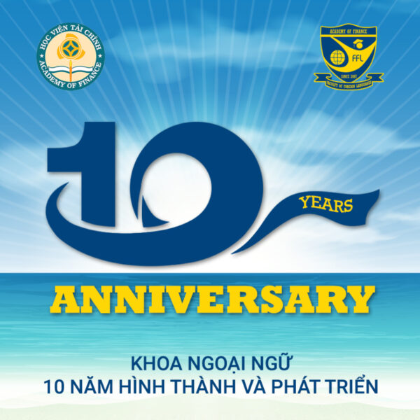Mẫu logo kỷ niệm 10 năm đẹp của Khoa Ngoại Ngữ - HV Nông Nghiệp