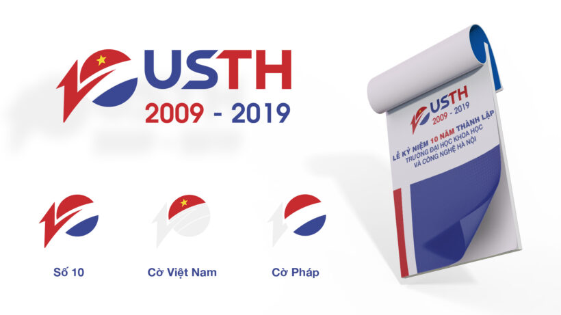 Mẫu logo kỷ niệm 10 năm đẹp của USTH