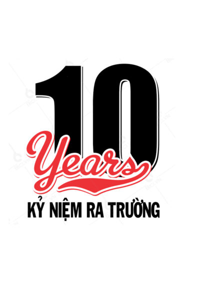 Mẫu logo kỷ niệm 10 năm ra trường đơn giản