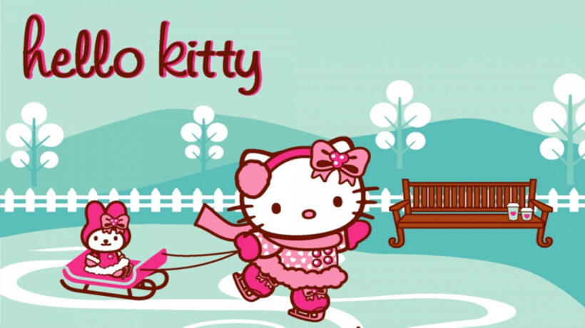 Hình ảnh Hello Kitty trượt tuyết