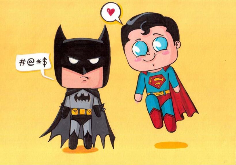 Ảnh chibi superman và Batman dễ thương
