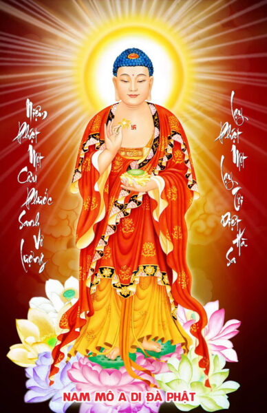 Hình ảnh Phật A Di Đà toả hào quang sáng
