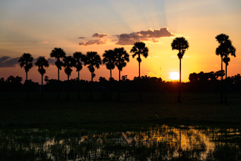Hình ảnh Siem Reap đẹp hoang sơ lúc mặt trời lặn