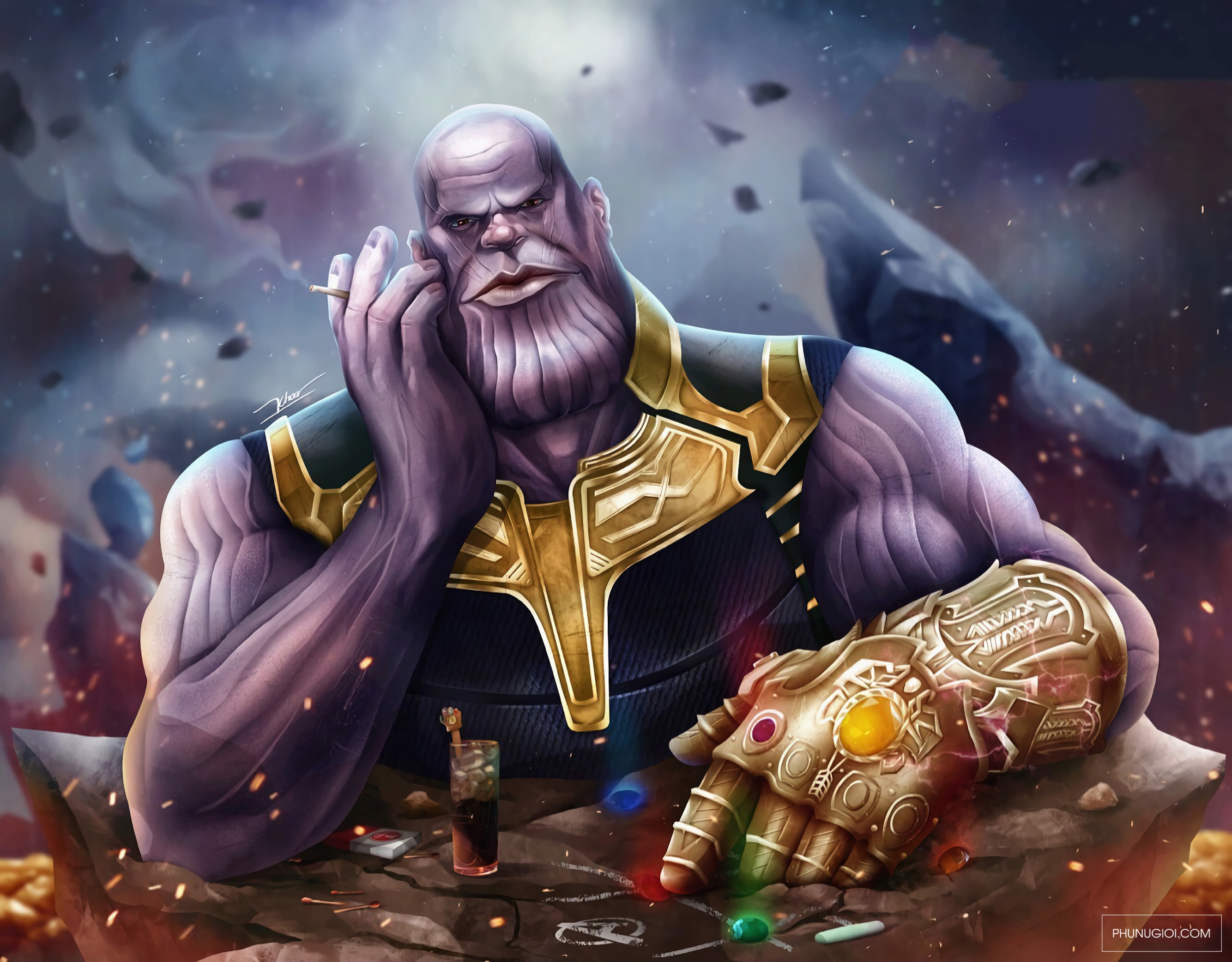Bộ hình nền kẻ ác nhân Thanos mạnh nhất vũ trụ Marvel  thptlamnghiepeduvn