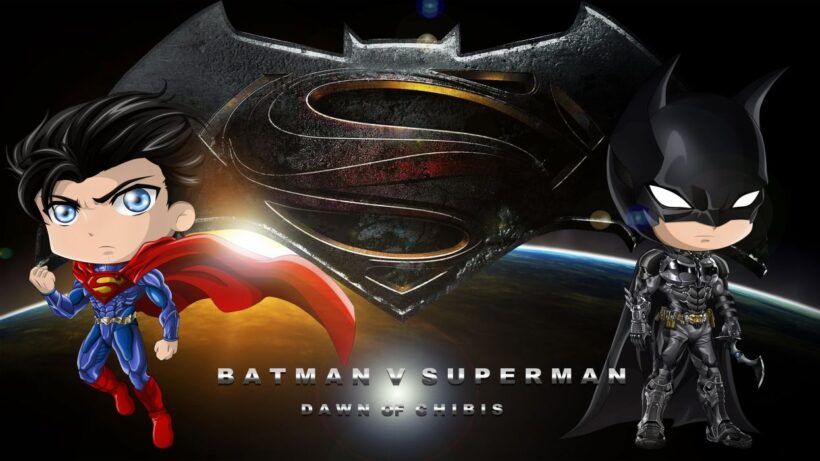 Hình ảnh chibi superman và Batman