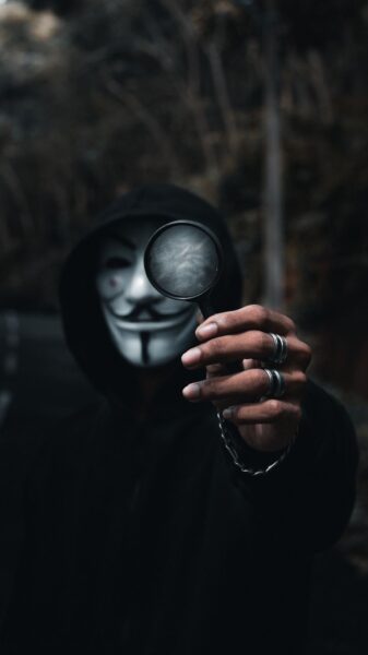 Hình ảnh hacker, Anonymous và chiếc kíp lúp
