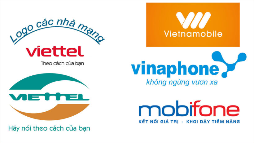 Hình ảnh logo các nhà mạng viettel, mobifone, vinaphone, vietnamobile