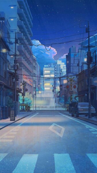 Hình ảnh nền thành phố anime cho điện thoại