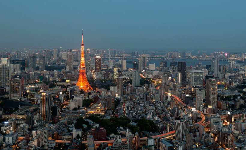 Hình ảnh tháp Tokyo sáng rực ở Nhật Bản