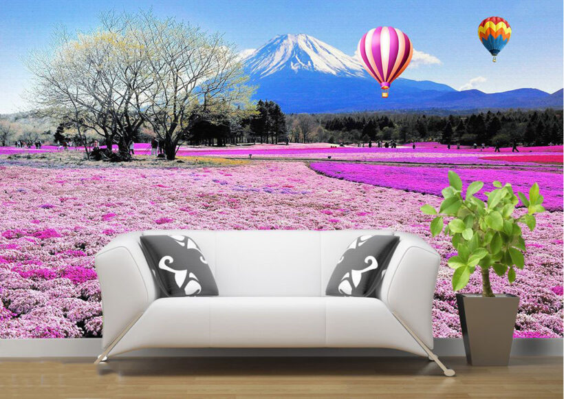 Tranh tường 3D đẹp phong cảnh núi Phú sĩ