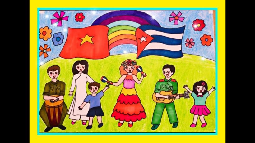 Tranh vẽ tình hữu nghị Việt Nam và Cuba