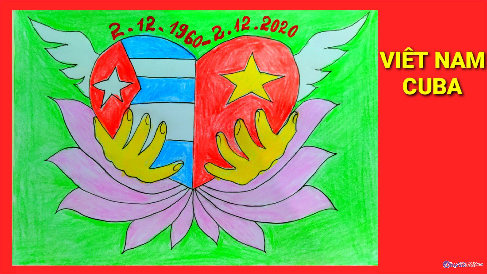 Vẽ Tranh Tình Hữu Nghị Việt Nam Và Cuba Đoàn Kết Hòa Bình Ý Nghĩa  TH  Điện Biên Đông