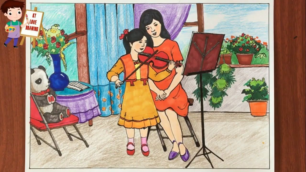 vẽ tranh đề tài ước mơ của em đẹp sáng tạo  Trường THPT Hòa Minh