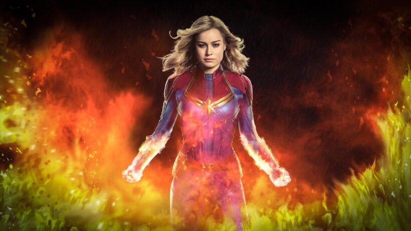 Hình ảnh Captain Marvel giữa biển lửa