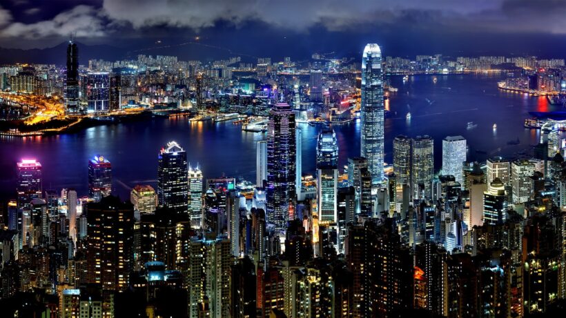 Hình ảnh Hồng Kông rực rỡ ánh đèn vào buổi đêm