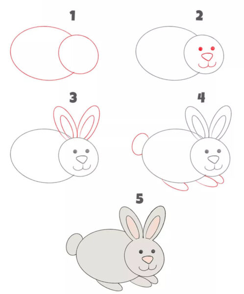 Hình vẽ cách vẽ con vật con thỏ