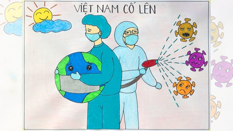Vẽ tranh về đề tài vững tin Việt Nam cố lên