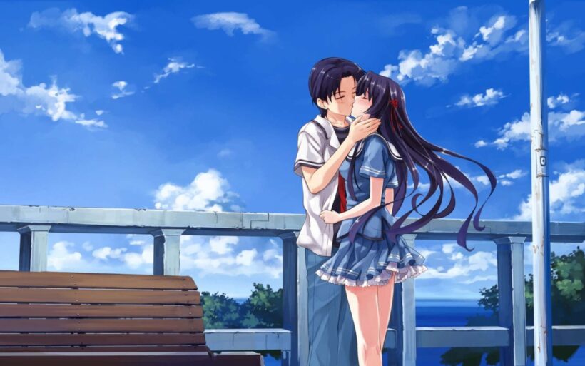 hình ảnh hôn môi anime ngọt ngào