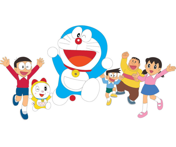Cách vẽ Doraemon, Nobita, Shizuka Jaian Suneo đơn giản