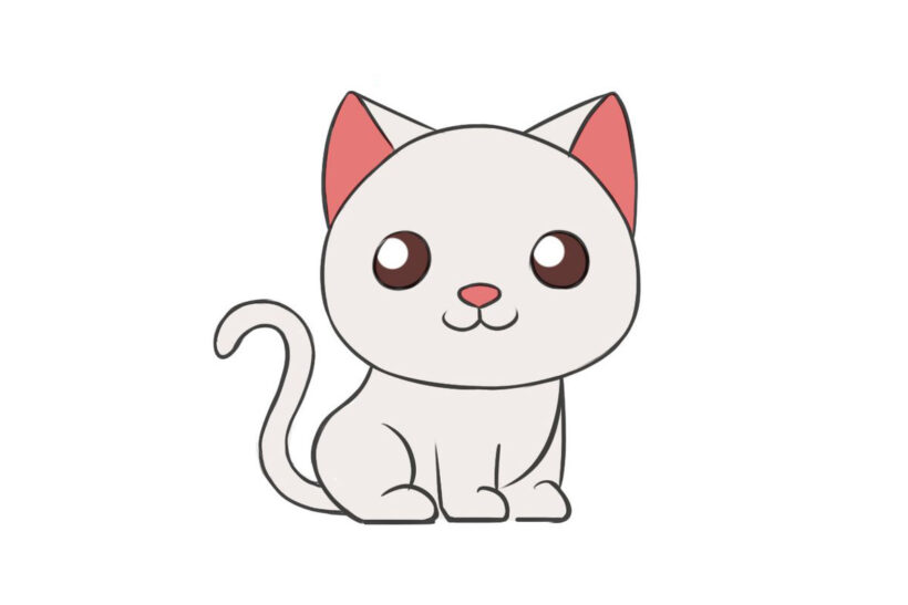 Cách vẽ con mèo cute đơn giản