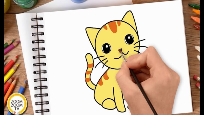 Cách vẽ con mèo đáng yêu