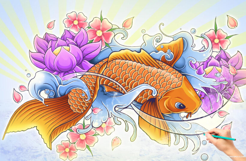 Hình vẽ cá chép, cách vẽ cá chép sống động và đẹp nhất