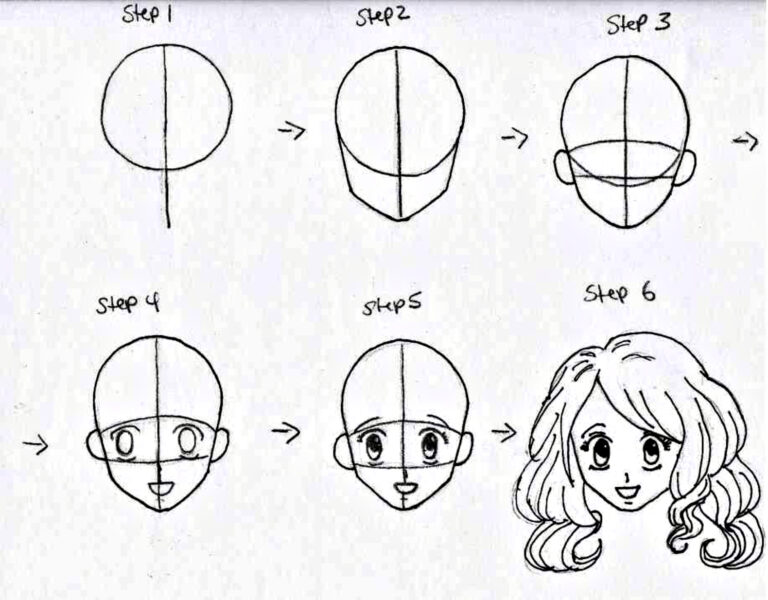 Hình vẽ cách vẽ anime nhân vật nữ đáng yêu