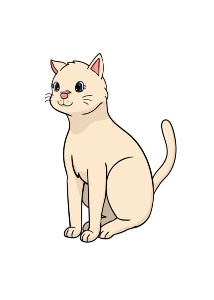 Hình vẽ con mèo cute đơn giản