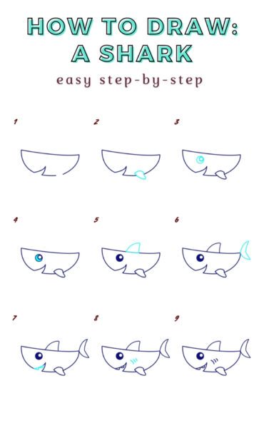 cách vẽ con cá hoạt hình đơn giản