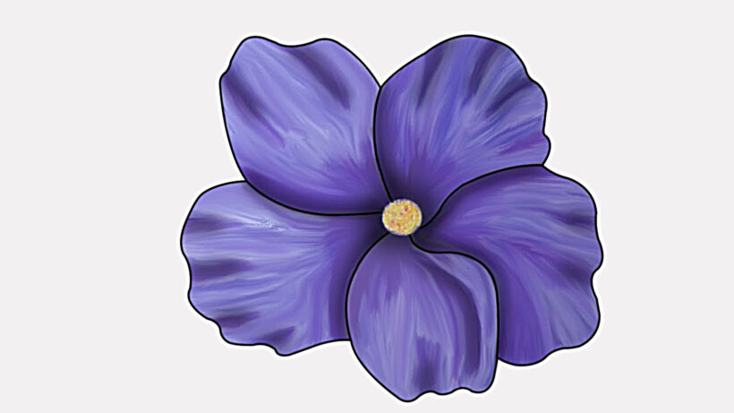cách vẽ hoa violet (xanh) ấn tượng