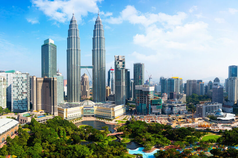 Ảnh tháp đôi Malaysia đẹp nhìn từ xa