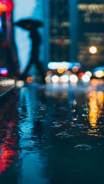 Background mưa trên đường phố buồn