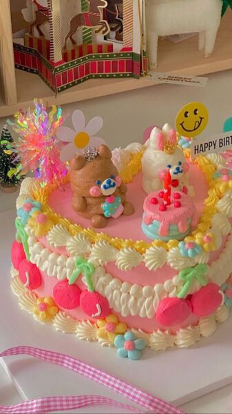 Bánh sinh nhật dễ thương hình đôi gấu đáng yêu