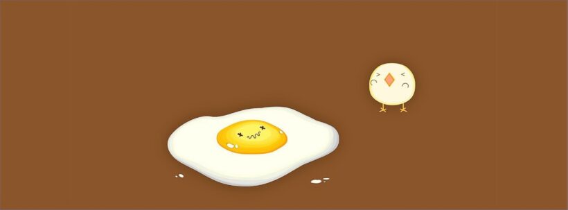Hình nền facebook cute quả trứng ốp la đáng yêu