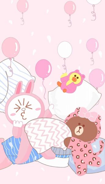 Hình nền facebook cute thỏ và gấu hoạt hình dễ thương