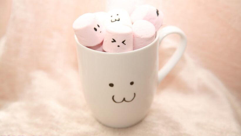 ảnh đồ ăn cute ly cà phê marshmallow hấp dẫn