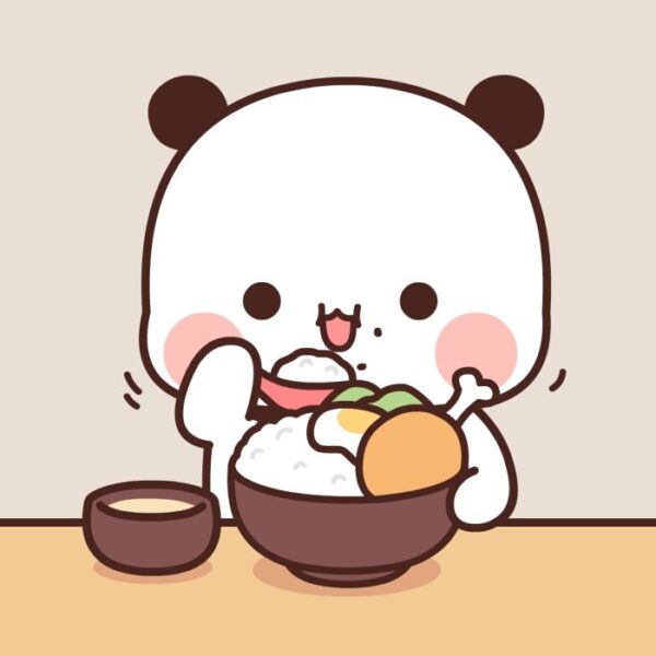 ảnh avatar gấu ăn đồ ăn cute