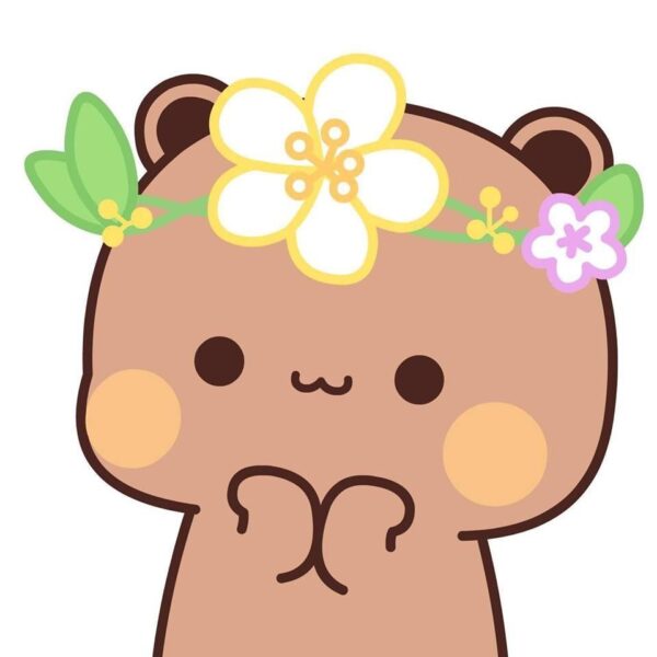 ảnh avatar gấu nâu đội vòng hoa đẹp