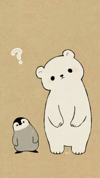ảnh avatar gấu và chim cánh cụt ngơ ngác