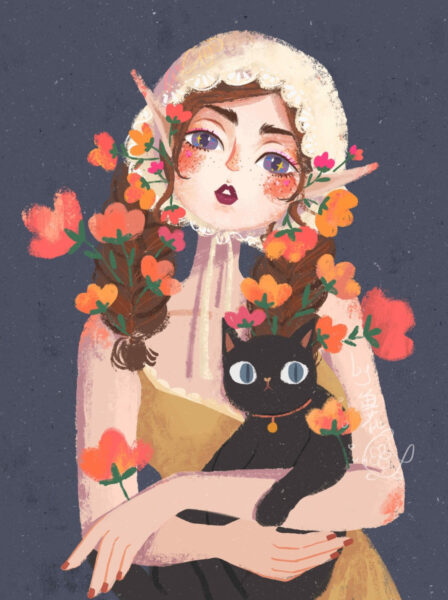 hình ảnh avatar chanh sả co gái yêu mèo