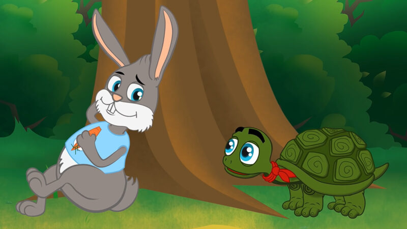 Ảnh thỏ và rùa nói chuyện với nhau