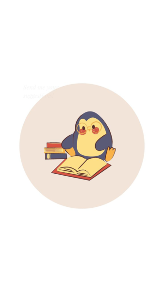 Hình nền cute dễ thương chim cánh cụt đọc sách