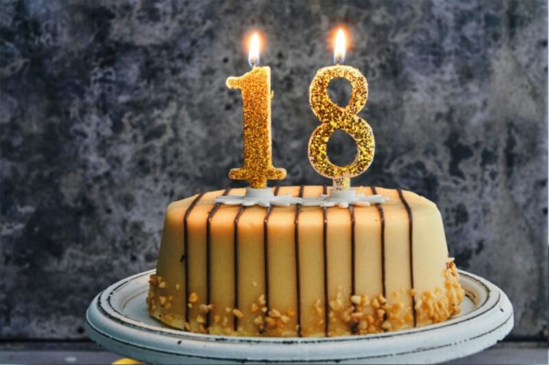 Bánh sinh nhật 18 tuổi đơn giản