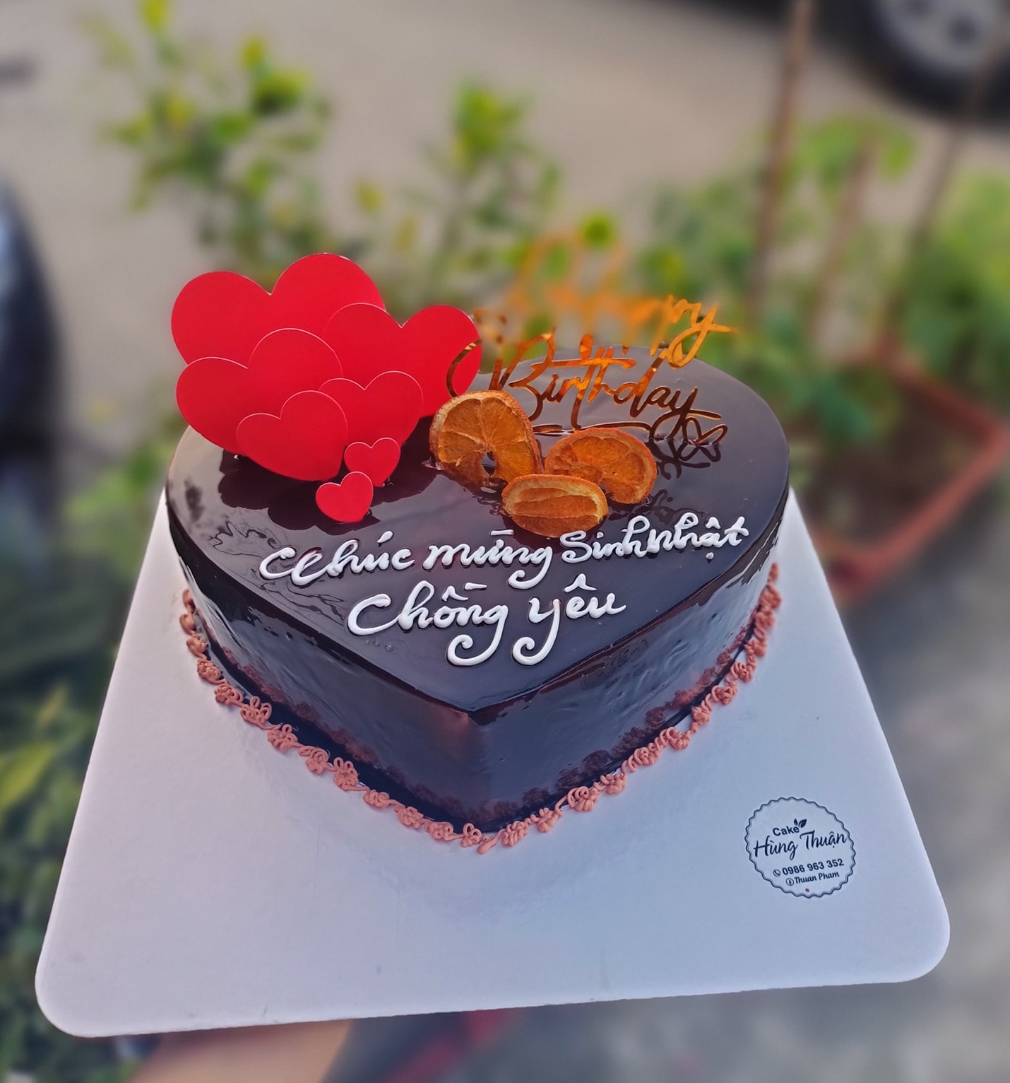 Bánh kem sinh nhật trái tim đỏ lãng mạn tặng chồng yêu  Bánh Thiên Thần   Chuyên nhận đặt bánh sinh nhật theo mẫu