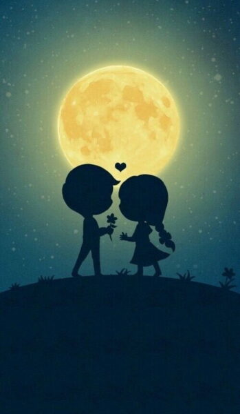 Hình nền tình yêu dưới trăng tròn