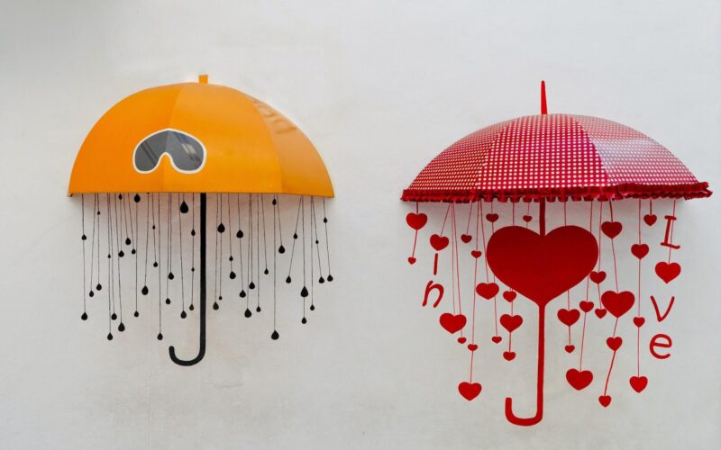 Hình nền tình yêu hai cái dù